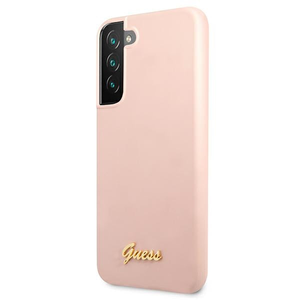 Guess GUHCS22MLSLMGPP S22+ S906 pink/pink hardcase Silicone Script Metal Logo