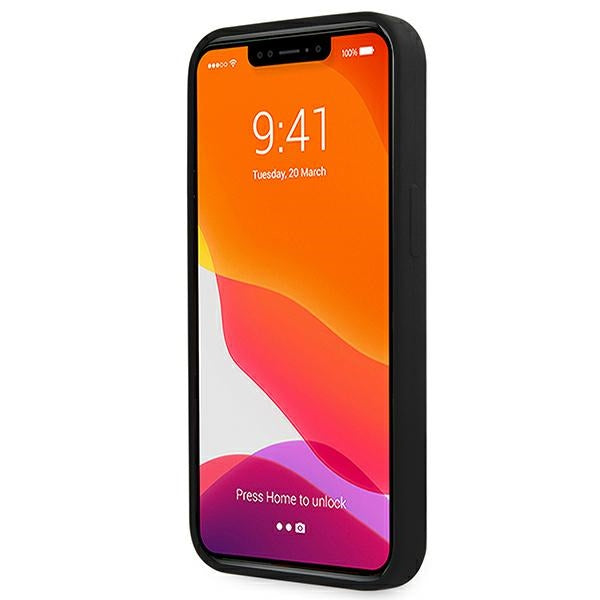 Guess GUHMP13XLSLMGBK iPhone 13 Pro Max 6.7" black/black hardcase Silicone Script Gold Logo MagSafe