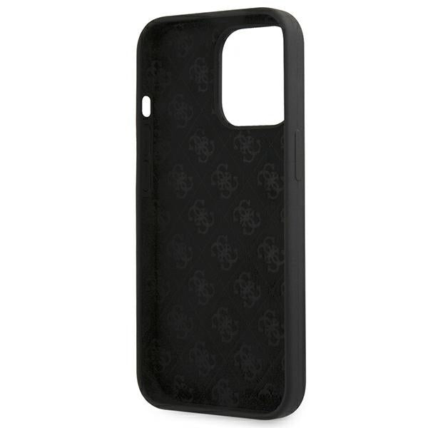 Guess GUHMP13XLSLMGBK iPhone 13 Pro Max 6.7" black/black hardcase Silicone Script Gold Logo MagSafe