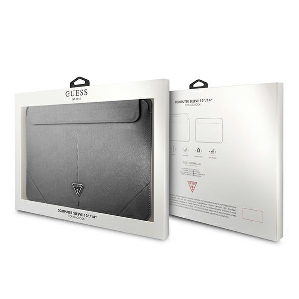 Guess Saffiano Triangle Logo case for a 14&quot; laptop - silver