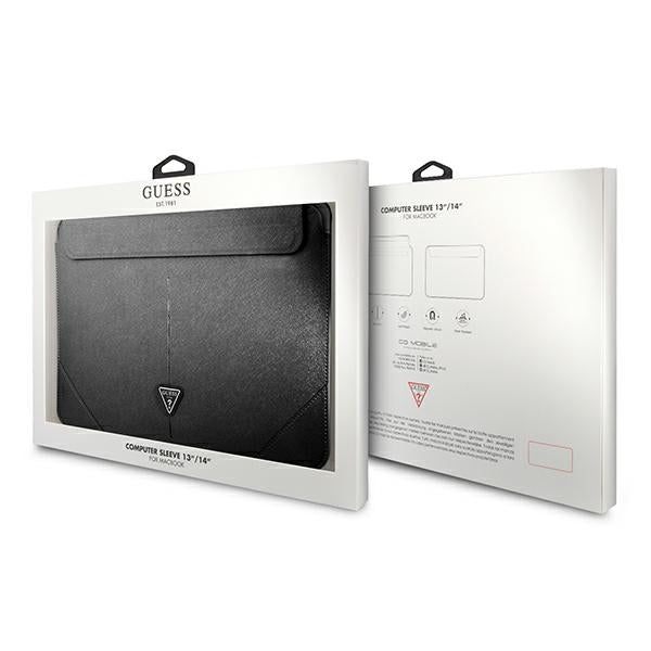 Guess Saffiano Triangle Logo case for a 14" laptop - black