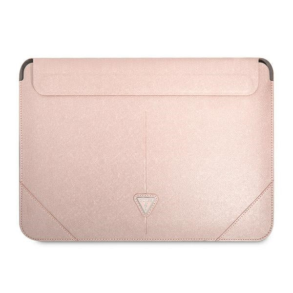 Guess Saffiano Triangle Logo case for a 14&quot; laptop - pink
