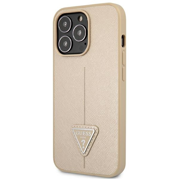 Guess GUHCP13LPSATLE iPhone 13 Pro / 13 6.1" beige/beige hardcase SaffianoTriangle Logo
