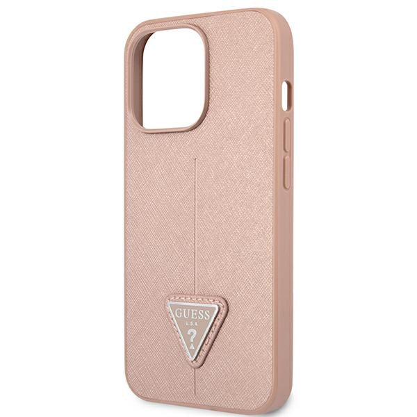 Guess GUHCP13LPSATLP iPhone 13 Pro / 13 6.1&quot; pink/pink hardcase SaffianoTriangle Logo