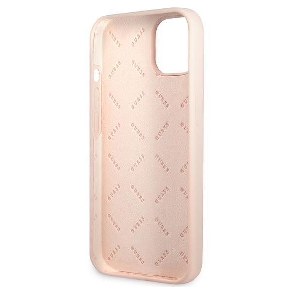Guess GUHCP13MSLTGP iPhone 13 6.1&quot; pink/pink hardcase Silicone Triangle