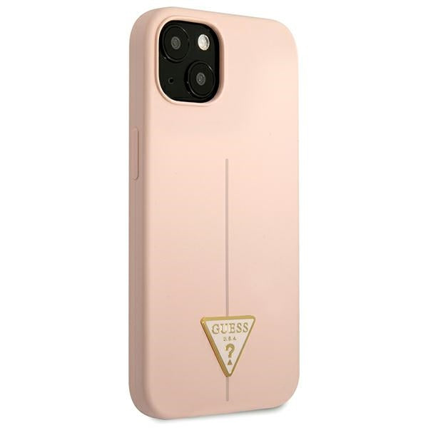 Guess GUHCP13MSLTGP iPhone 13 6.1&quot; pink/pink hardcase Silicone Triangle