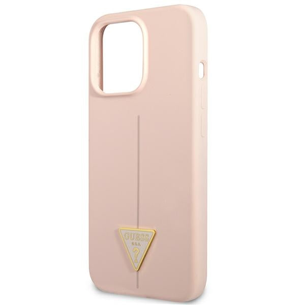Guess GUHCP13XSLTGP iPhone 13 Pro Max 6.7" pink/pink hardcase Silicone Triangle