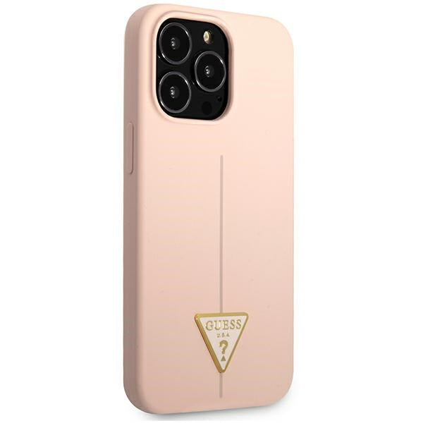 Guess GUHCP13XSLTGP iPhone 13 Pro Max 6.7" pink/pink hardcase Silicone Triangle