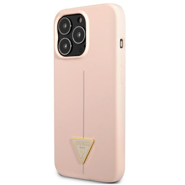 Guess GUHCP13XSLTGP iPhone 13 Pro Max 6.7" pink/pink hardcase Silicone Triangle