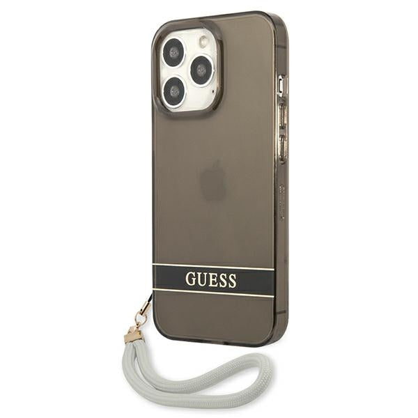 Guess GUHCP13LHTSGSK iPhone 13 Pro / 13 6.1&quot; black/black hardcase Translucent Stap