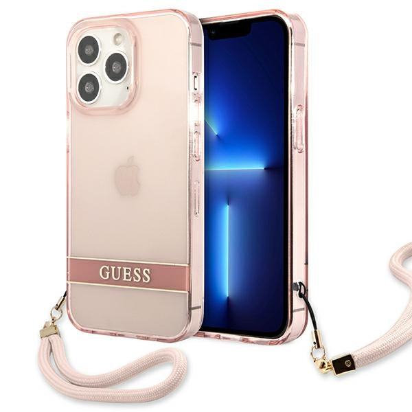 Guess Translucent Strap Case for iPhone 13 Pro / 13 6.1&quot; - Pink