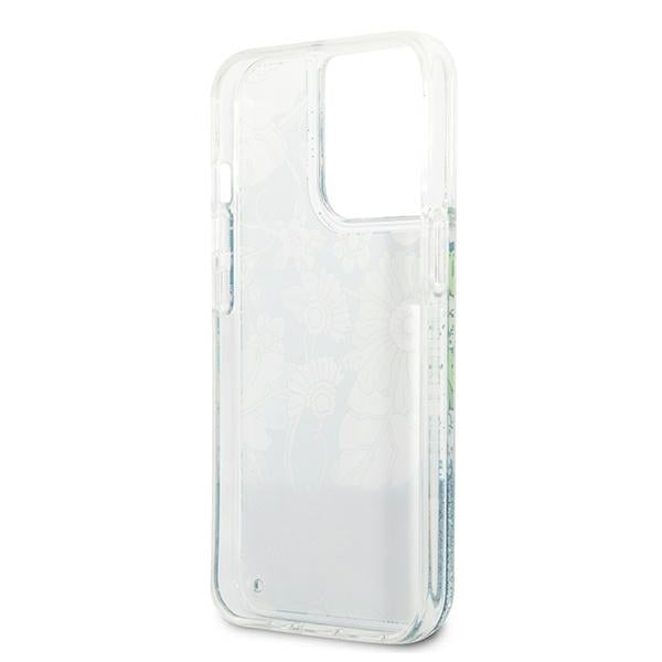Guess GUHCP13LLFLSN iPhone 13 Pro / 13 6.1" green/green hardcase Flower Liquid Glitter