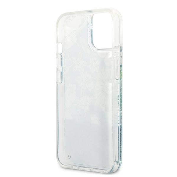 Guess GUHCP13MLFLSN iPhone 13 6.1&quot; green/green hardcase Flower Liquid Glitter