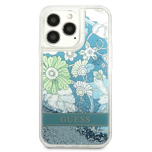 Guess GUHCP13XLFLSN iPhone 13 Pro Max 6.7&quot; green/green hardcase Flower Liquid Glitter