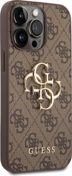 Guess GUHCP14X4GMGBR iPhone 14 Pro Max 6,7" brązowy/brown hardcase 4G Big Metal Logo