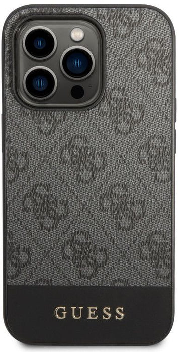 Guess GUHCP14XG4GLGR iPhone 14 Pro Max 6.7" grey/grey hard case 4G Stripe Collection