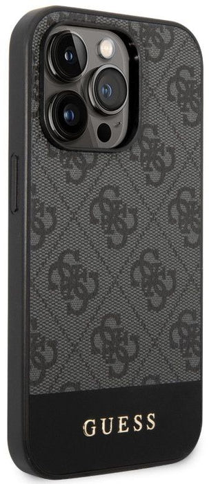 Guess GUHCP14XG4GLGR iPhone 14 Pro Max 6.7" grey/grey hard case 4G Stripe Collection