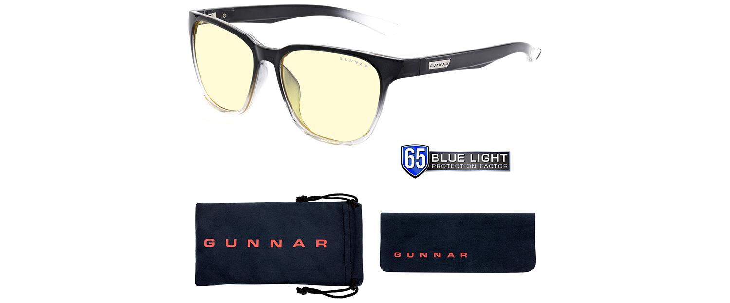 GUNNAR Berkeley Onyx Fade Computer Glasses, Amber, Black