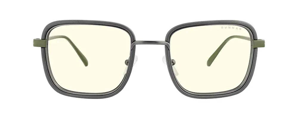 GUNNAR Fallout Vault 33 Gunmetal/Olive - Clear Gaming Glasses