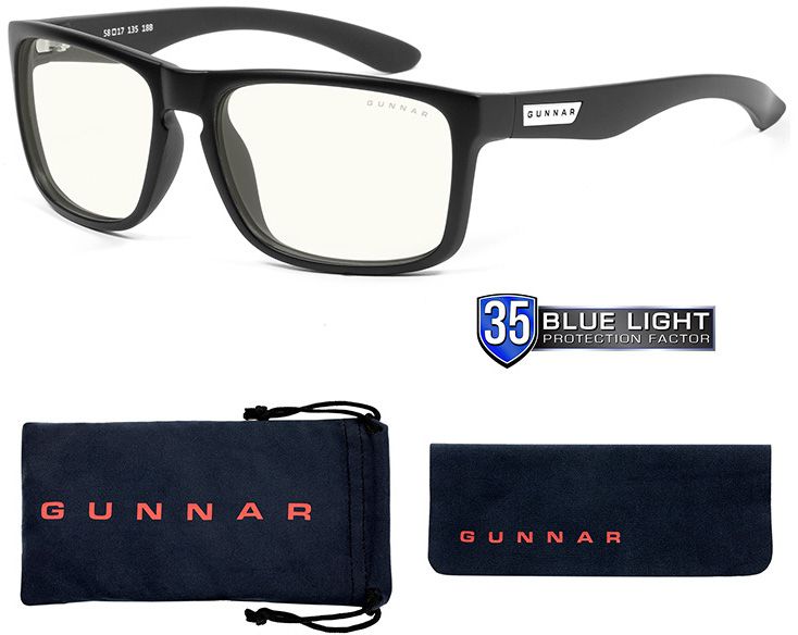 Computer glasses GUNNAR INTERCEPT Onyx, Clear Natural, Black