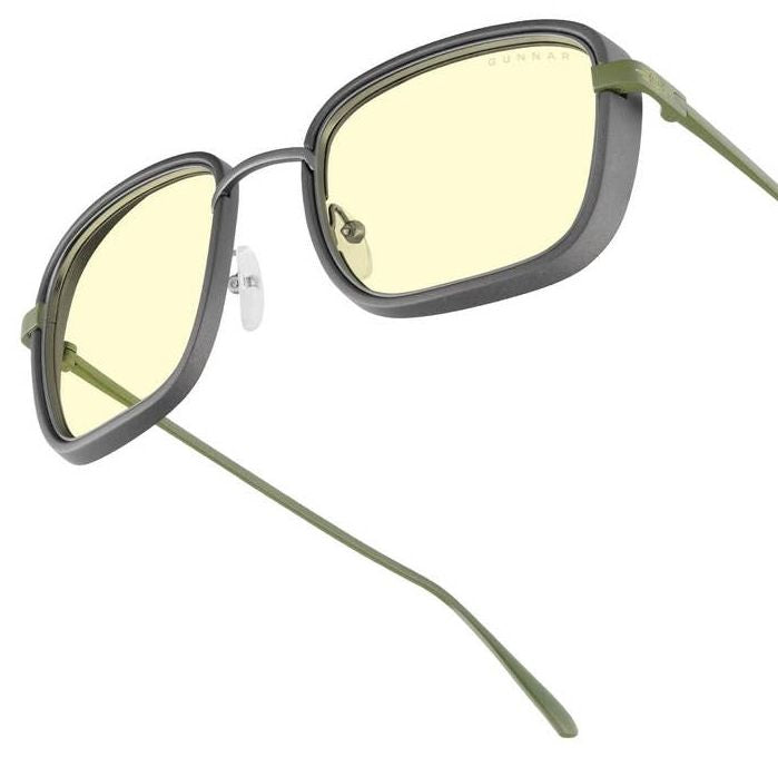 GUNNAR Fallout Vault 33 Gunmetal/Olive - Clear Gaming Glasses