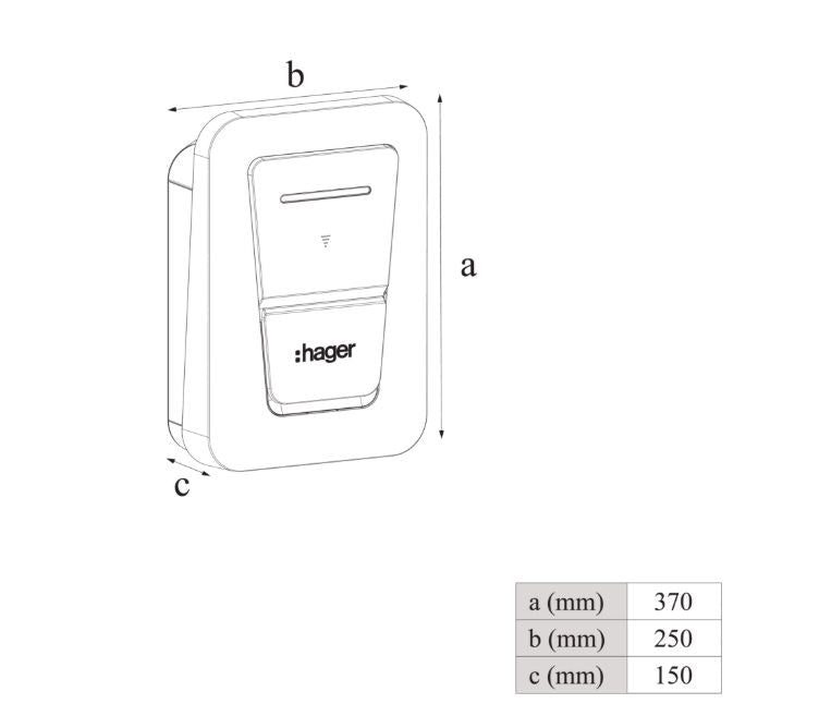EVCS Hager witty one 11kW 3f RFID Bluetooth charging station with T2 socket