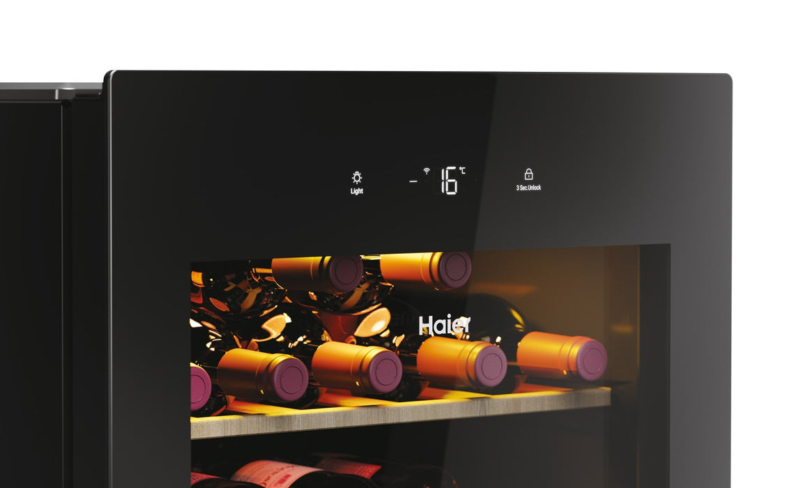 Haier Wine Bank 50 Serie 3 HWS34GGH1 Compressor wine cooler Freestanding Black 34 bottle(s)
