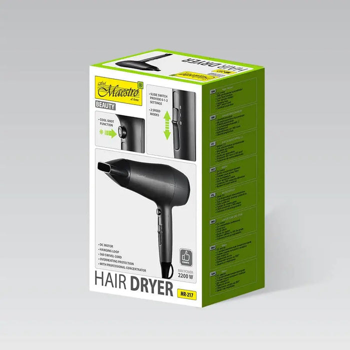 Hair dryer MAESTRO MR-217 2200 W Black Graphite - HairdryersAGD-SUS<<<Home Appliance - ProductsAGD<<<ActionPL