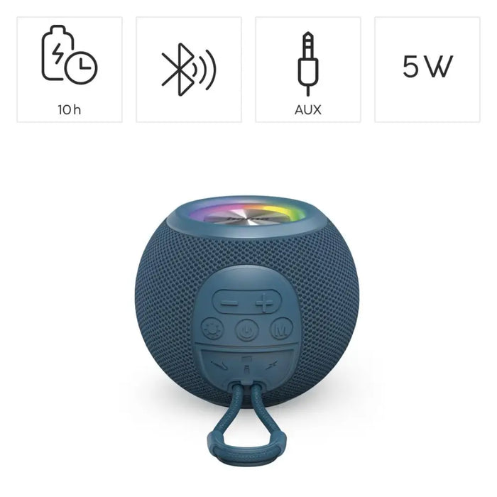 HAMA Bluetooth speaker ’Ball Shape Speaker’ 5 light modes 5W blue - Преносими тонколони<<<Електроника и
