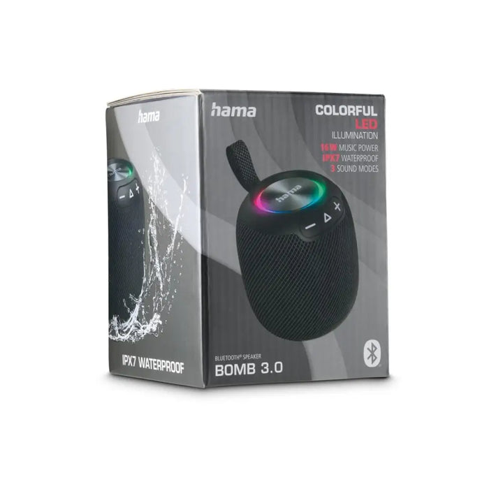 HAMA Bluetooth speaker ’Bomb 3.0’’ Bluetooth® Waterproof IPX7 LED 16 W black - Преносими тонколони<<<Електроника и