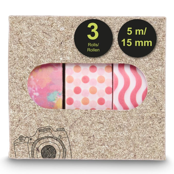 HAMA Paper photo tape, 1.5x500 cm, various motifs, in sets of 3 pcs