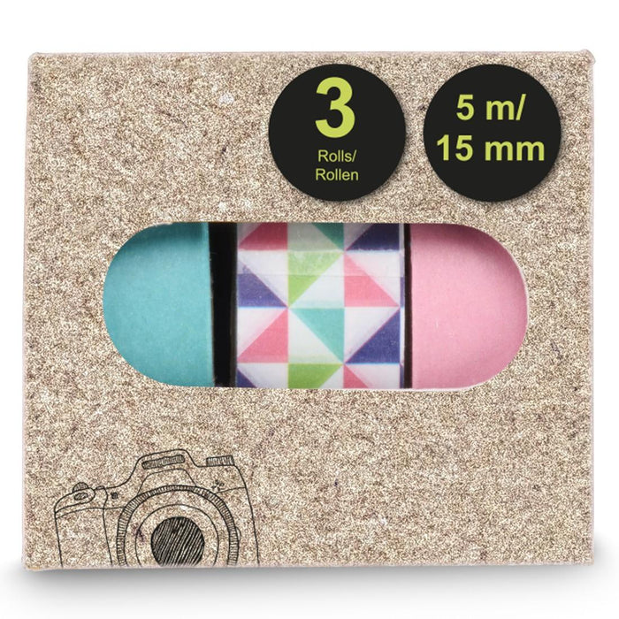 HAMA Paper photo tape, 1.5x500 cm, various motifs, in sets of 3 pcs