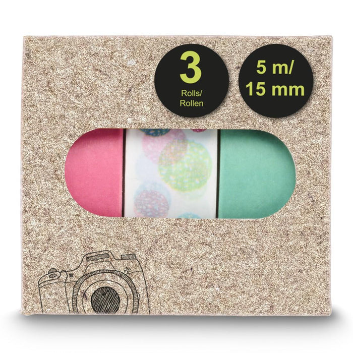 HAMA Paper photo tape, 1.5x500 cm, various motifs, in sets of 3 pcs