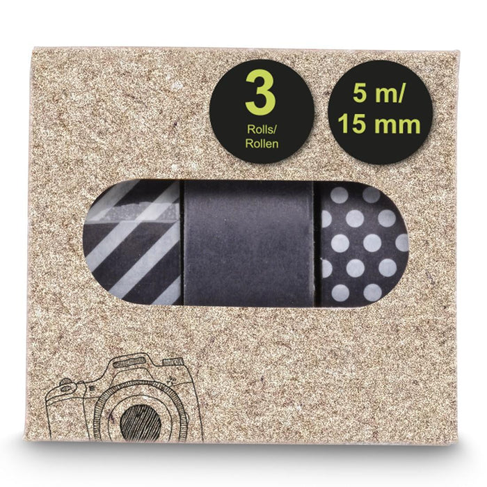 HAMA Paper photo tape, 1.5x500 cm, various motifs, in sets of 3 pcs