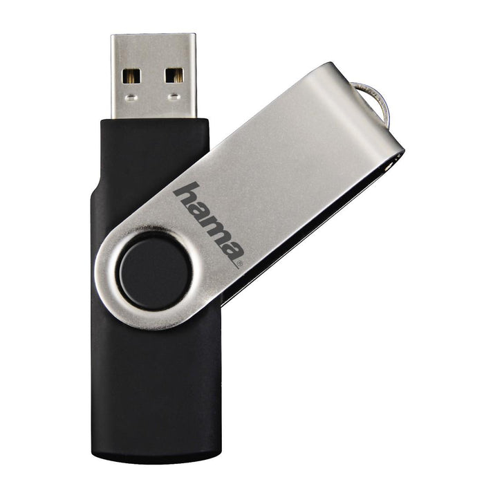 USB flash drive HAMA Rotate, 64GB, 10 MB/s, Black