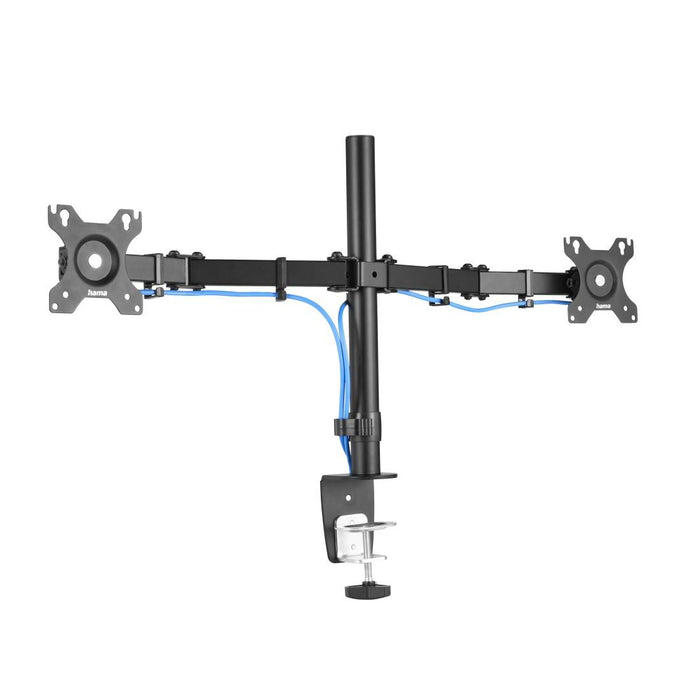 HAMA Desk Monitor Stand for 2 Monitors Adjustable, 13" - 32", 8 kg, Swivel/Tilt, Black