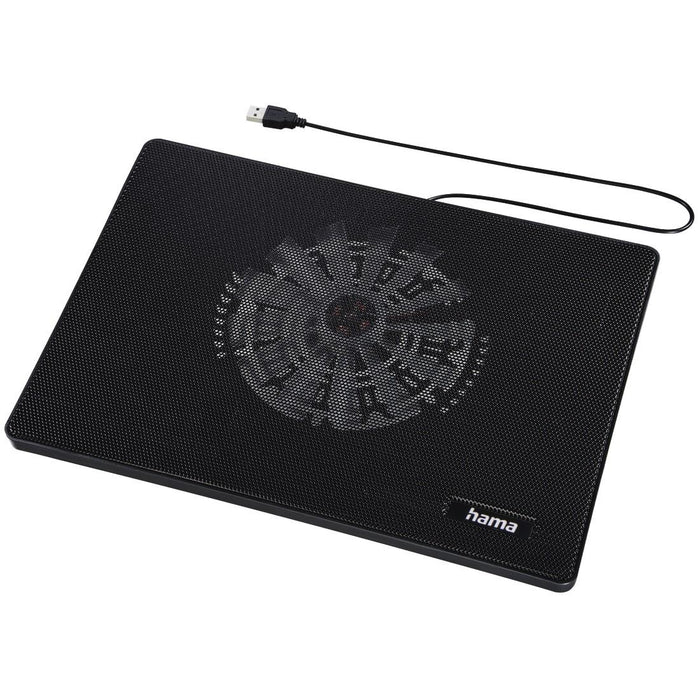 HAMA Laptop Cooling Stand "Slim", Ultra-flat, Quiet, Lightweight, Up to 40cm (15.6"), Black
