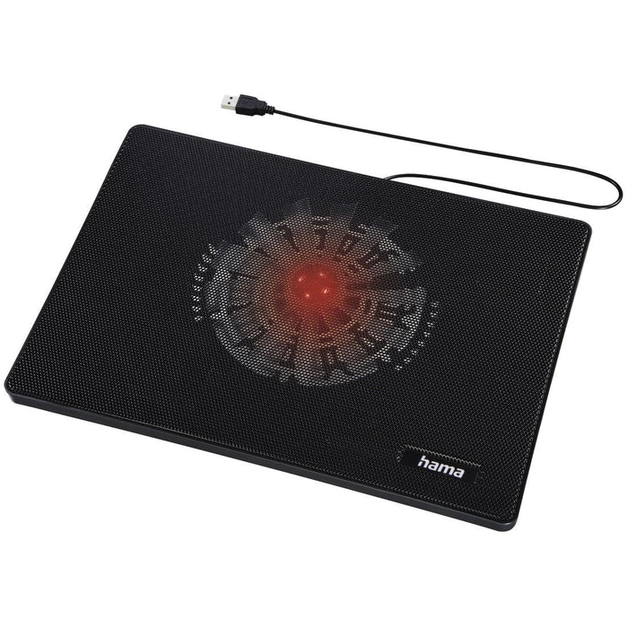 HAMA Laptop Cooling Stand "Slim", Ultra-flat, Quiet, Lightweight, Up to 40cm (15.6"), Black