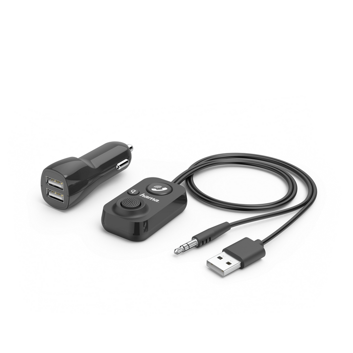 HAMA AUX-In Car Bluetooth Receiver, USB Charger, 2.1 A, Hands Free, 14167