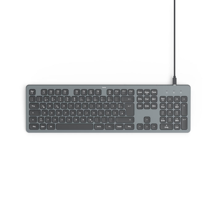 HAMA Wired Keyboard "CK-400", X-structure, USB-A, USB-C, AI button, illuminated