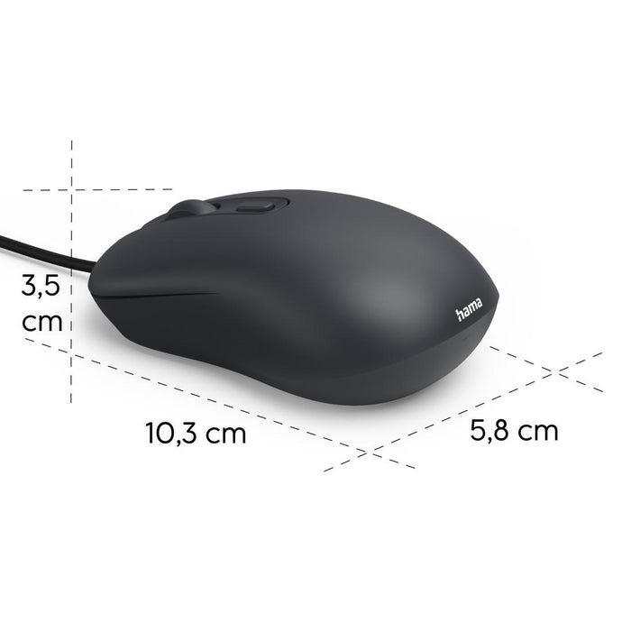 Optical mouse HAMA CM-200, 4 button, silent, with cable, black