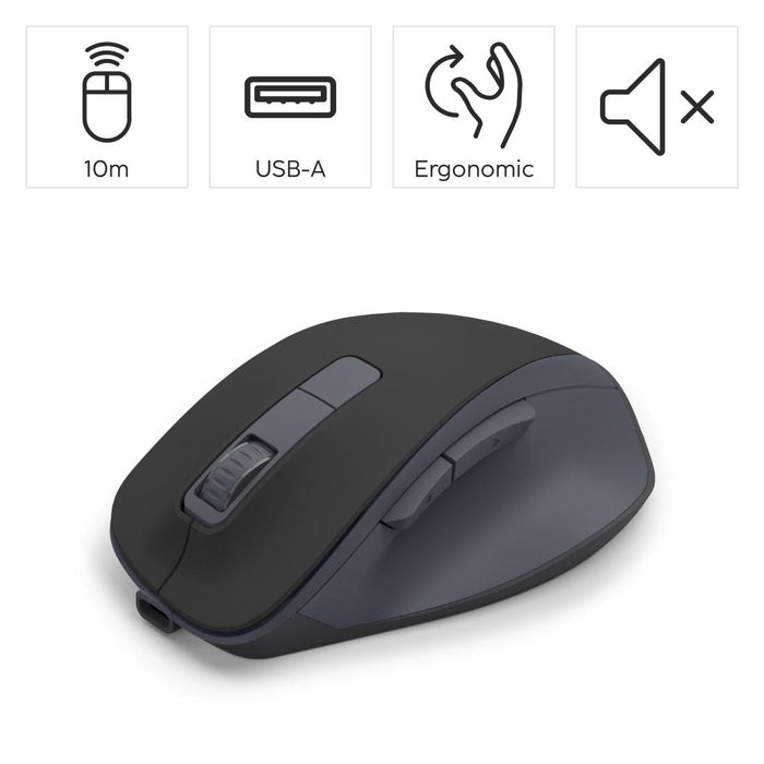 HAMA Wireless optical mouse WM-500 Recharge, black, 6 buttons, 800/1200/1600 dpi, silent