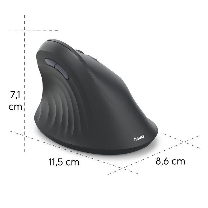 HAMA Wireless Ergonomic Mouse "EWM-500R", optical, 7 buttons, black