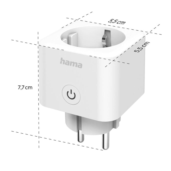HAMA Smart Mini Socket, Wi-Fi, Voice Control, 3680 W, Matter