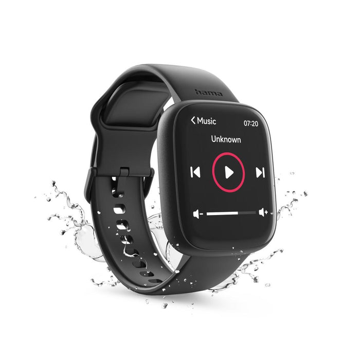 HAMA Smartwatch "4000", call function, sleep analysis, waterproof, 46 mm, black