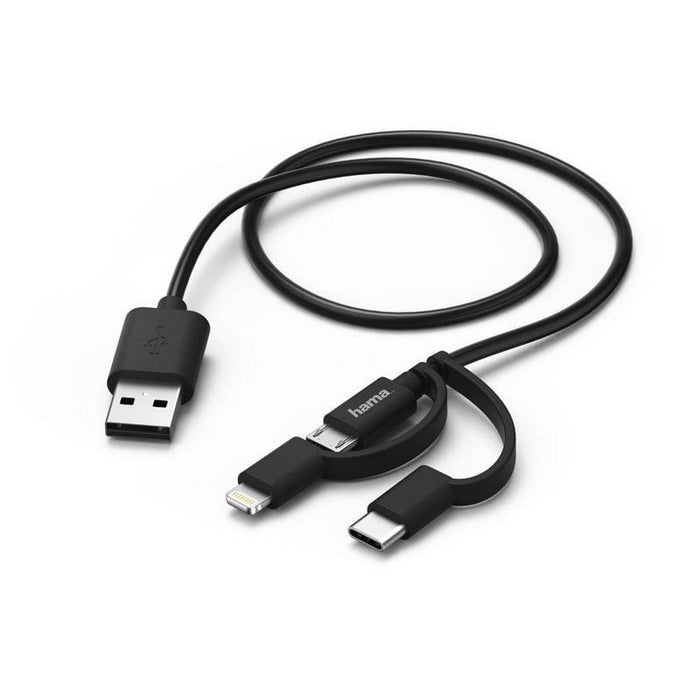 Cable Hama 183347 3 in 1 USB to microUSB/TYPE-C/Lightning 1M