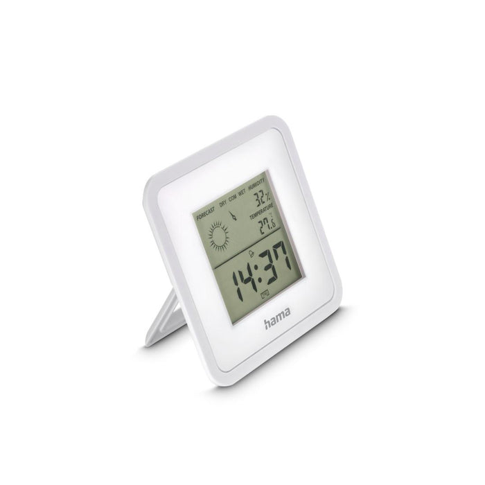 HAMA "Borneo" Digital Clock with Digital Thermometer/Hygrometer, White