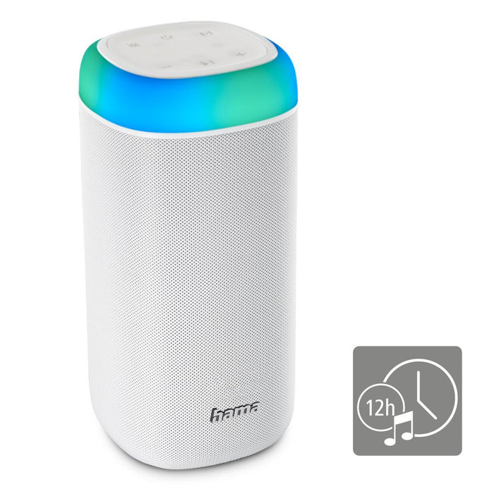 Bluetooth mobile speaker HAMA Shine 2.0, 30W, LED, Water protection, White, 188229