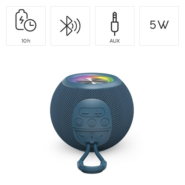 HAMA Bluetooth speaker "Ball Shape Speaker", 5 light modes, 5W, blue