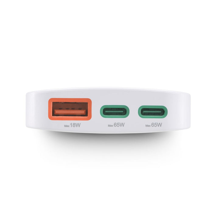 Hama GaN Charger 65W 2x USB-C 1x USB-A Foldable - White